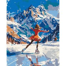 Frei auf dem Eis - Malen-nach-Zahlen-Set auf Keilrahmen 40x50