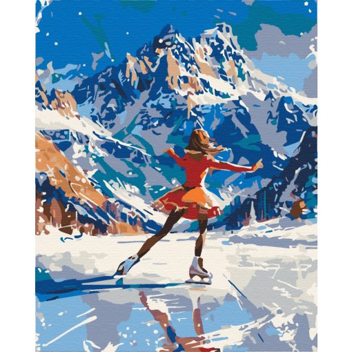 Frei auf dem Eis - Malen-nach-Zahlen-Set auf Keilrahmen 40x50