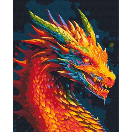 Feuriges Farbenfeuerwerk - Malen-nach-Zahlen-Set auf Keilrahmen 40x50