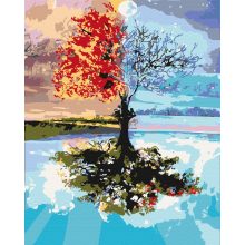 Vier Jahreszeiten - Malen-nach-Zahlen-Set auf Keilrahmen 40x50