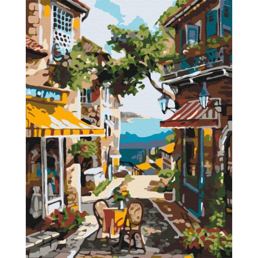 Städtische Siesta - Malen-nach-Zahlen-Set auf Keilrahmen 40x50