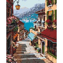 Italienische Gasse - Malen-nach-Zahlen-Set auf Keilrahmen 40x50