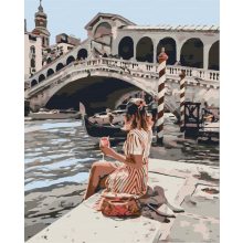 Ein Drink in Venedig - Malen-nach-Zahlen-Set auf Keilrahmen 40x50