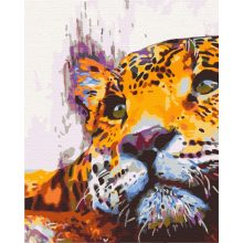 Leopard Aquarell - Malen-nach-Zahlen-Set auf Keilrahmen 40x50
