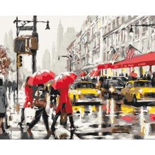 Regnerisches Amerika - Malen-nach-Zahlen-Set auf Keilrahmen 40x50