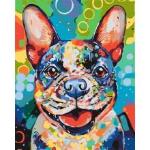 Pop Art Hund - Malen-nach-Zahlen-Set auf Keilrahmen 40x50