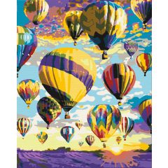   Luftballons in den Wolken - Malen-nach-Zahlen-Set auf Keilrahmen 40x50