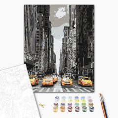   Taxi in New York - Malen-nach-Zahlen-Set auf Keilrahmen 40x50