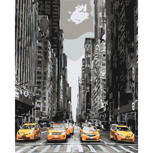 Taxi in New York - Malen-nach-Zahlen-Set auf Keilrahmen 40x50
