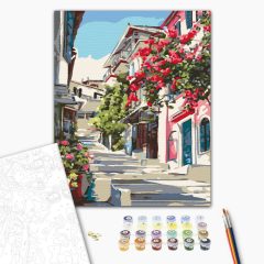  Griechische Gasse - Malen-nach-Zahlen-Set auf Keilrahmen 40x50