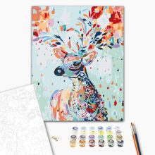 Bunter Hirsch - Malen-nach-Zahlen-Set auf Keilrahmen 40x50