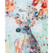 Bunter Hirsch - Malen-nach-Zahlen-Set auf Keilrahmen 40x50