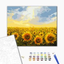 Sonnenblumenfeld - Malen-nach-Zahlen-Set auf Keilrahmen 40x50