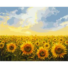 Sonnenblumenfeld - Malen-nach-Zahlen-Set auf Keilrahmen 40x50