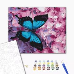   Schmetterling auf der Blume - Malen-nach-Zahlen-Set auf Keilrahmen 40x50