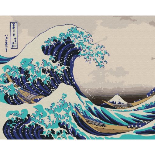 Die große Welle vor Kanagawa - Hokusai - Malen-nach-Zahlen-Set auf Keilrahmen 40x50