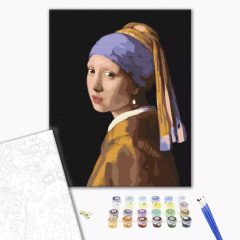  Mädchen mit Perlenohrring - Vermeer - Malen-nach-Zahlen-Set auf Keilrahmen 40x50