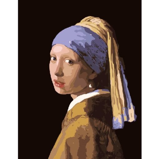 Mädchen mit Perlenohrring - Vermeer - Malen-nach-Zahlen-Set auf Keilrahmen 40x50