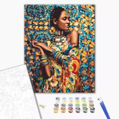   Prinzessin von Simbabwe - Malen-nach-Zahlen-Set auf Keilrahmen 40x50