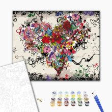 Chaos der Liebe – Malen nach Zahlen Set auf Rahmen 40x50 cm
