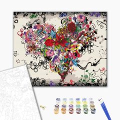   Chaos der Liebe – Malen nach Zahlen Set auf Rahmen 40x50 cm