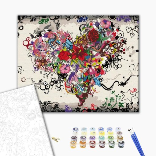 Chaos der Liebe – Malen nach Zahlen Set auf Rahmen 40x50 cm