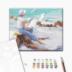   Inspiration am Strand - Malen-nach-Zahlen-Set auf Keilrahmen 40x50