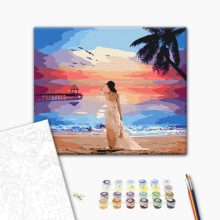 Trópusi hajnal - Számfestő készlet kereten 40x50