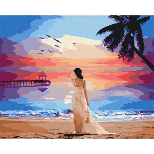 Trópusi hajnal - Számfestő készlet kereten 40x50