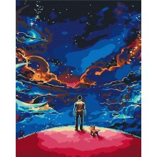 Der kleine Prinz und der Fuchs - Malen-nach-Zahlen-Set auf Keilrahmen 40x50