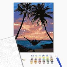 Gemeinsam am Meer - Malen-nach-Zahlen-Set auf Keilrahmen 40x50