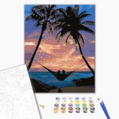   Gemeinsam am Meer - Malen-nach-Zahlen-Set auf Keilrahmen 40x50