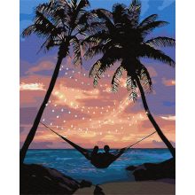 Gemeinsam am Meer - Malen-nach-Zahlen-Set auf Keilrahmen 40x50