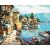 Hafen im Sommer - Malen-nach-Zahlen-Set auf Keilrahmen 40x50