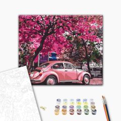 Blühender Park - Malen-nach-Zahlen-Set auf Keilrahmen 40x50