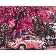 Blühender Park - Malen-nach-Zahlen-Set auf Keilrahmen 40x50
