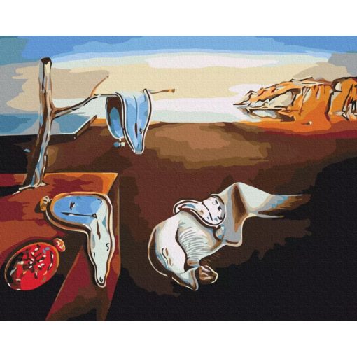 Die fließende Zeit - Salvador Dalí - Malen-nach-Zahlen-Set auf Keilrahmen 40x50