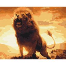 Der König der Savanne - Malen-nach-Zahlen-Set auf Keilrahmen 40x50