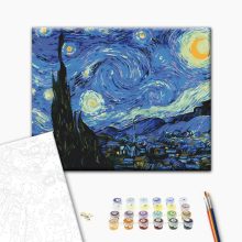 Sternennacht - Van Gogh - Malen-nach-Zahlen-Set auf Keilrahmen 40x50