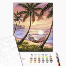 Entspannung im Paradies - Malen-nach-Zahlen-Set auf Keilrahmen 40x50