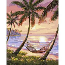 Entspannung im Paradies - Malen-nach-Zahlen-Set auf Keilrahmen 40x50