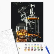 Entspannen mit Whisky - Malen-nach-Zahlen-Set auf Keilrahmen 40x50