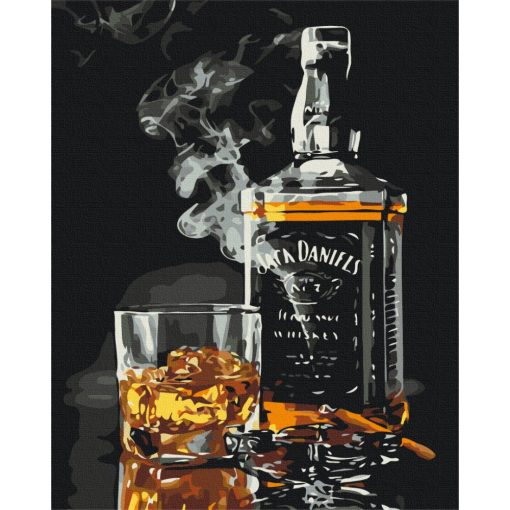 Entspannen mit Whisky - Malen-nach-Zahlen-Set auf Keilrahmen 40x50