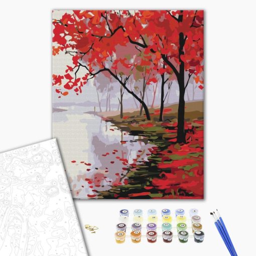 Farben Japans - Malen-nach-Zahlen-Set auf Keilrahmen 40x50