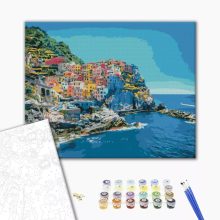 Cinque Terre - Malen-nach-Zahlen-Set auf Keilrahmen 40x50