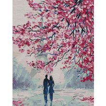 Romantischer Weg - Malen-nach-Zahlen-Set auf Keilrahmen 40x50