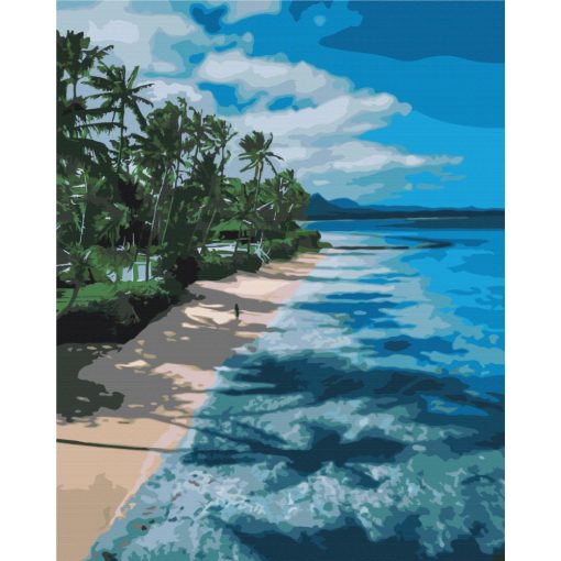 Strandabschnitt im Paradies - Malen-nach-Zahlen-Set auf Keilrahmen 40x50