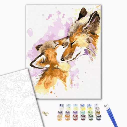Fuchs Liebe - Malen-nach-Zahlen-Set auf Keilrahmen 40x50
