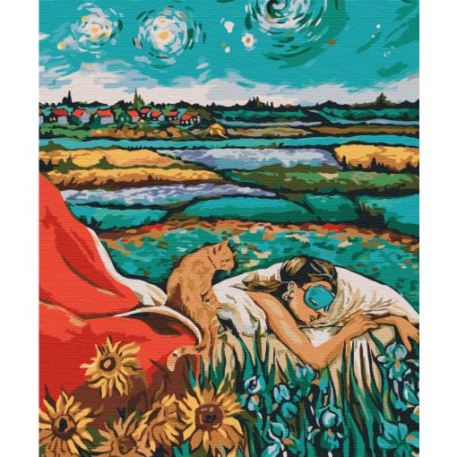 Traumwiese - Malen-nach-Zahlen-Set auf Keilrahmen 40x50