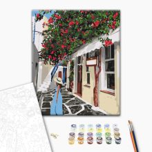 Egy nap Santorinin - Számfestő készlet kereten 40x50